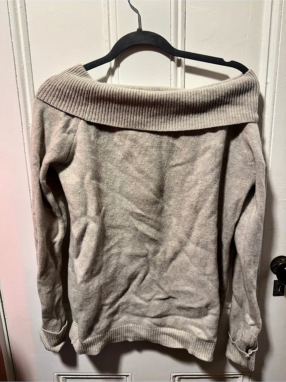 Brandy Melville Off-Shoulder Wool Sweater in Brown